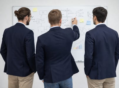 Drei Rebuilders Berater arbeiten im Execution Office