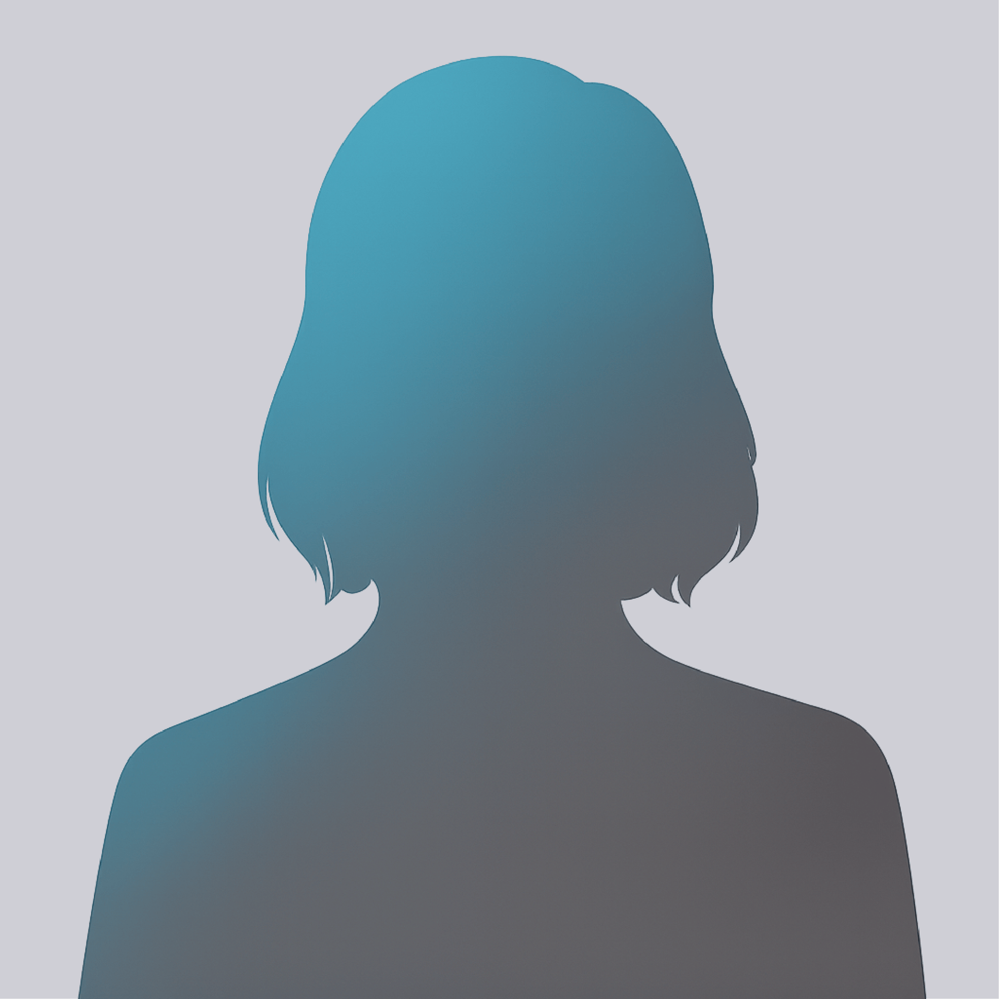 Silhouette einer Frau vor grauem Hintergrund.