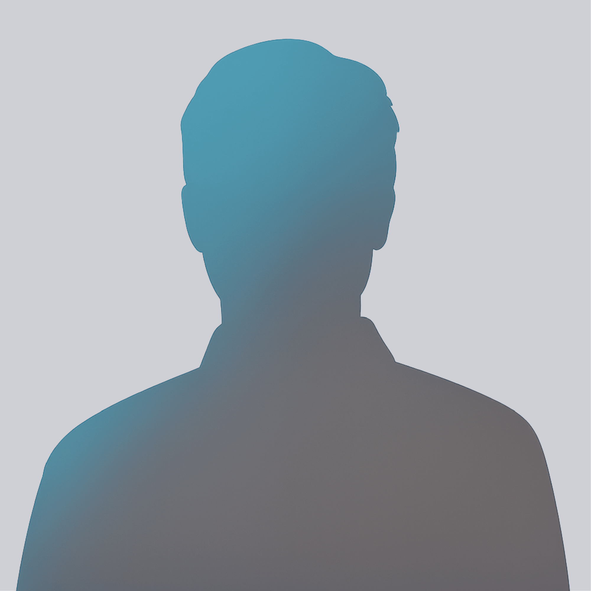 Silhouette eines Mannes vor grauem Hintergrund.